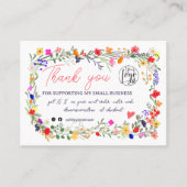 Carte De Visite Sauvage fleurs script commander logo merci qr (Devant)