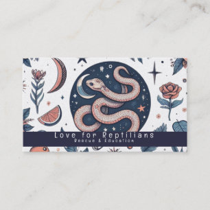 Carte De Visite Sauvegarde de fleurs de reptiles de serpent modern