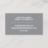 Carte De Visite sauver nos requins (Dos)