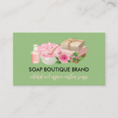 Carte De Visite Savon artisanal d'illustration verte (Devant)