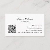 Carte De Visite Savon artisanal noir et blanc code QR (Dos)