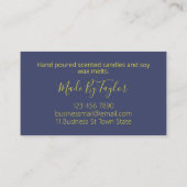 Carte De Visite Savon De Bain Bleu Et Or Fait À La Main (Dos)