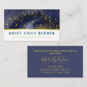 Carte De Visite Savon De Bain Bleu Et Or Fait À La Main (Devant / Derrière)