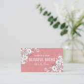 Carte De Visite Savon Et Bougie Maison Rose Et Blanc (Debout devant)