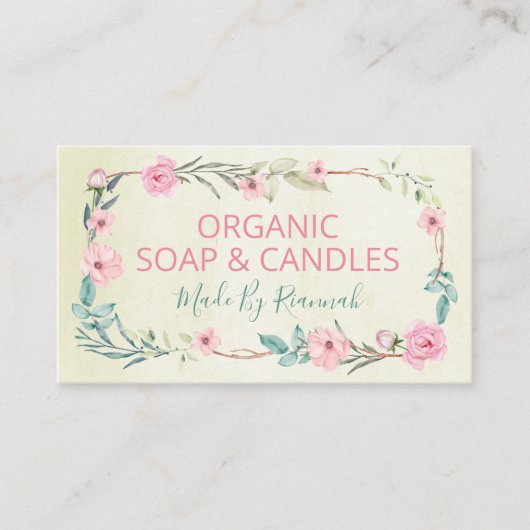 Carte De Visite Savon Et Bougies Faciles Faciles Et Beiges (Devant)