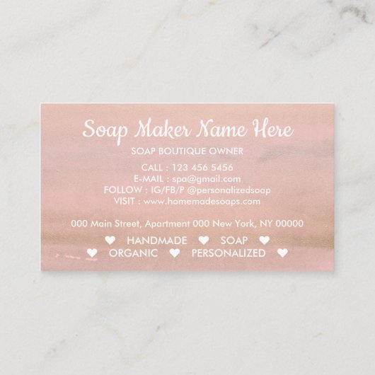 Carte De Visite Savon Fleurs Rustiques (Dos)