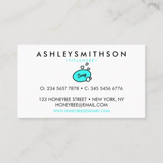 Carte De Visite Savon illustré (Dos)