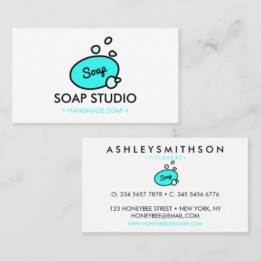 Carte De Visite Savon illustré (Devant / Derrière)