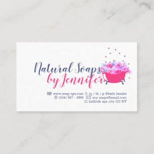 Carte De Visite Savon Mousse Rose pour Baignoire