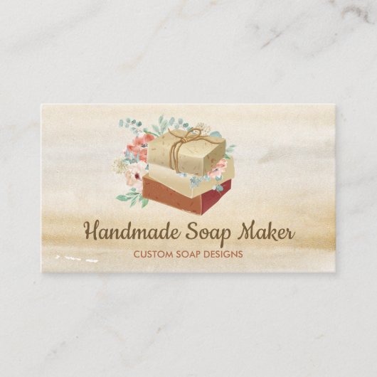 Carte De Visite Savons avec baignoire thème design boho (Devant)