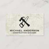 Carte De Visite Saw marteau | Grunge Arrière - plan (Devant)