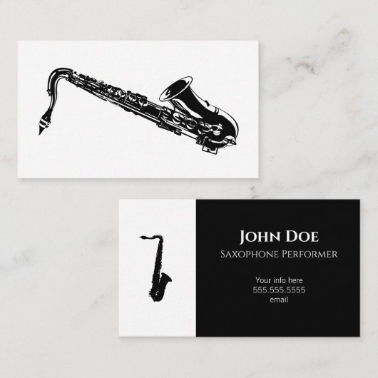 Carte de visite saxophone (Devant / Derrière)