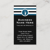 Carte de visite saxophone chic rayé (Dos)