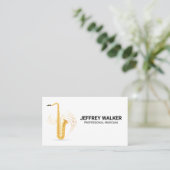 Carte De Visite Saxophone d'or | Notes musicales (Debout devant)