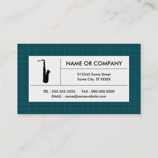 Carte De Visite saxophone plaid (Devant)
