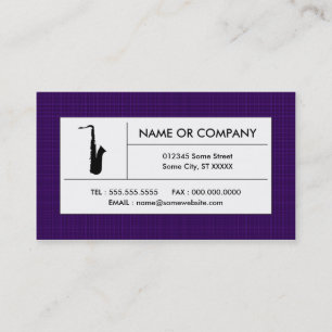 Carte De Visite saxophone plaid