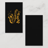Carte De Visite Saxophone Player Jazz Music Notes musicales (Devant / Derrière)