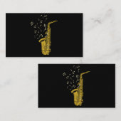 Carte De Visite Saxophone Player Jazz Music Notes Saxophoniste Sax (Devant / Derrière)