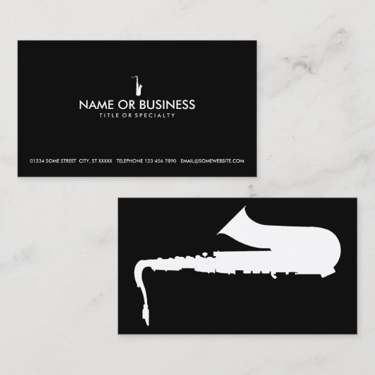 Carte De Visite saxophone simple (Devant / Derrière)