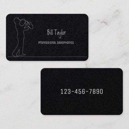Carte De Visite Saxophoniste Premium (Devant / Derrière)
