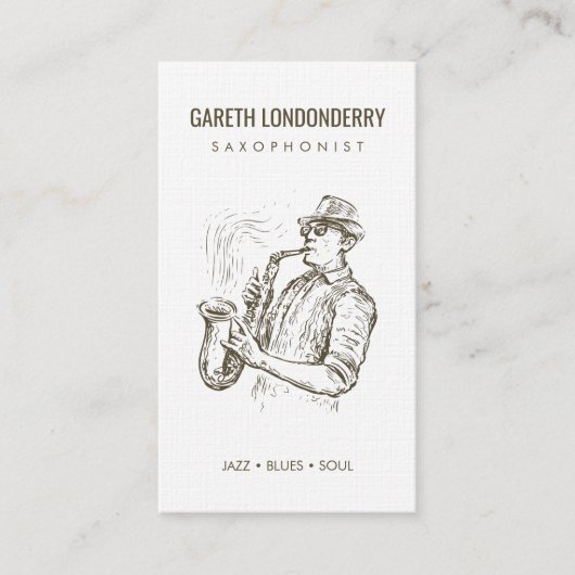 Carte De Visite saxophoniste professionnel moderne code qr (Devant)