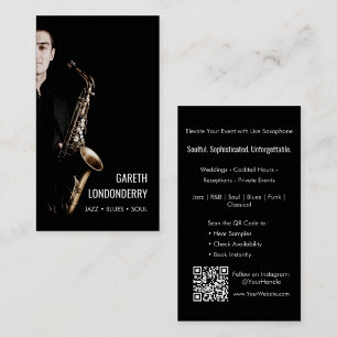 Carte De Visite Saxophoniste professionnel moderne photo