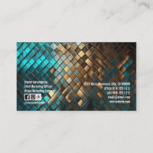 Carte De Visite Scales de dragon bleu et or personnalisées (Dos)