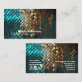 Carte De Visite Scales de dragon bleu et or personnalisées (Devant / Derrière)