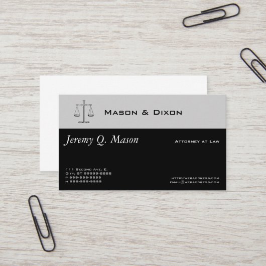 Carte De Visite Scales de justice (Devant/Arrière en situation)