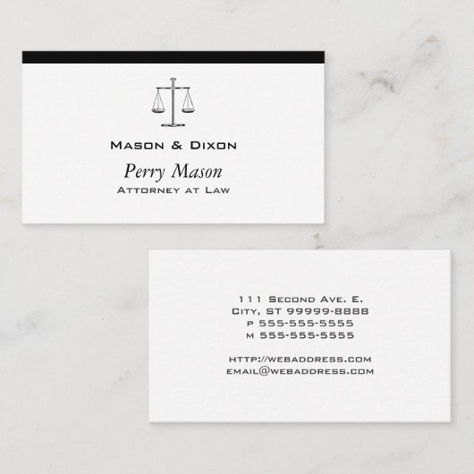 Carte De Visite Scales de justice (Devant / Derrière)