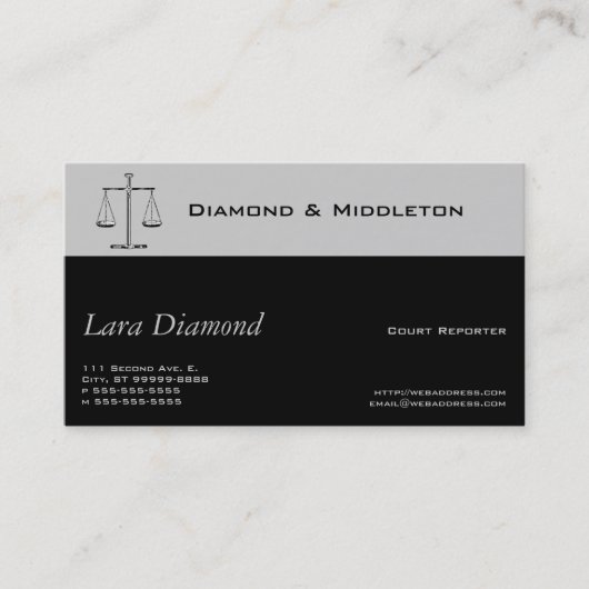 Carte De Visite Scales de justice (Devant)