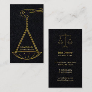 Carte De Visite Scales D'Or De La Justice   Avocat professionnel