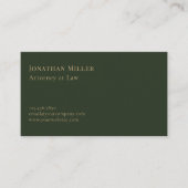 Carte De Visite Scales d'or vert d'olive simple de la justice (Devant)