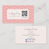 Carte De Visite Scan de code QR rose professionnel pour réserver (Devant / Derrière)