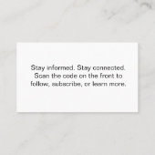 Carte De Visite Scan for Change QR Code Design Template (Dos)