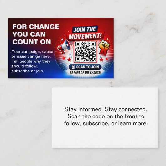 Carte De Visite Scan for Change QR Code Design Template (Devant / Derrière)