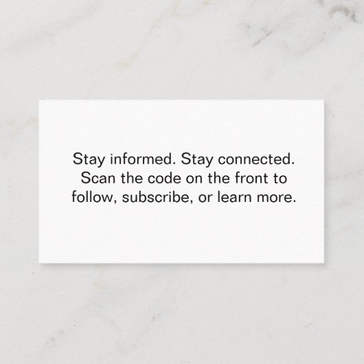 Carte De Visite Scan to Connect QR Code Design Template (Dos)