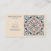 Carte De Visite Scandi Folk Art Pattern | Hair stylist Consultant (Dos)
