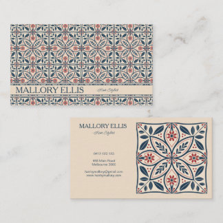 Carte De Visite Scandi Folk Art Pattern | Hair stylist Consultant