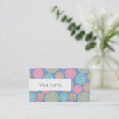 Carte De Visite Scandinavian Flower Mandalas Pattern 1 (Debout devant)