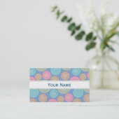 Carte De Visite Scandinavian Flower Mandalas Pattern 1 (Debout devant)