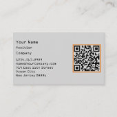 Carte De Visite Scannable Grey Black & Orange Accents Company (Devant)