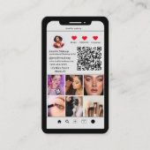 Carte De Visite Scannable Médias sociaux Grille photo Code QR mode (Devant)