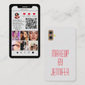 Carte De Visite Scannable Médias sociaux Grille photo Code QR mode (Devant / Derrière)