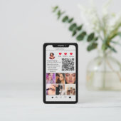 Carte De Visite Scannable Médias sociaux Grille photo Code QR mode (Debout devant)