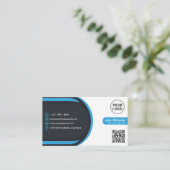 Carte De Visite Scannable professionnel moderne bleu (Debout devant)