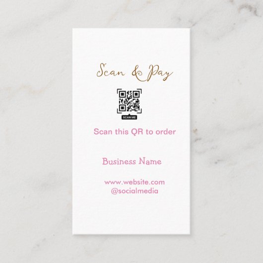 Carte De Visite Scanner pour commander scanner le code QR ajouter (Devant)