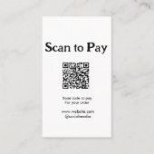 Carte De Visite Scanner pour payer la commande QR code ajouter un (Devant)