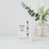 Carte De Visite scanner pour payer les détails du code QR venmo ca (Debout devant)