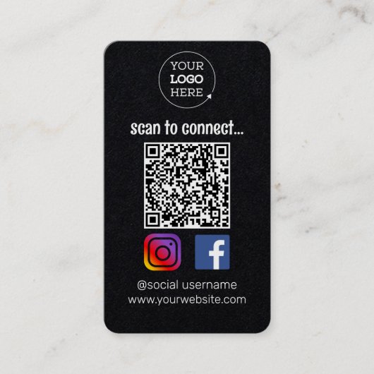 Carte De Visite Scanner pour se connecter | Code QR de médias soci (Devant)